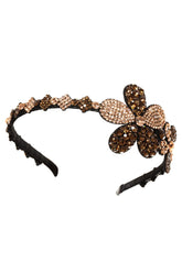 Bentita Ocazie 2 Flori Cristale Auriu Maro